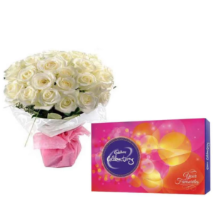 CELEBRATION WITH WHITE ROSES