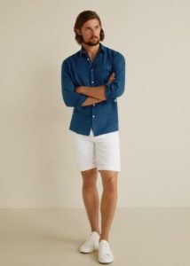 Solid Dark-Hued Linen Shirt