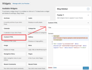 custom HTML wordpress