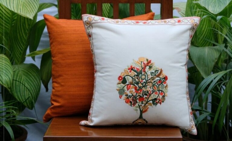 embroidered on cotton