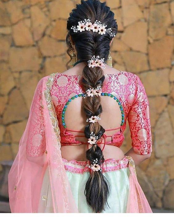 Bubble ponytail for long hair