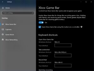 Game Bar Settings
