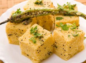 Dhokla with achar