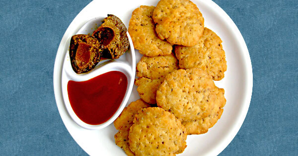 Mathri with achar