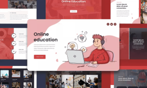 Online Education Presentation_ 50 Slides PPTX, KEY, Google Slides