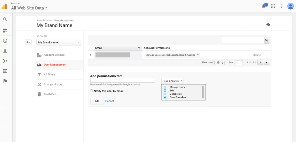 Google Analytics Account