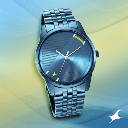 Blue Dial Metal Strap Watch