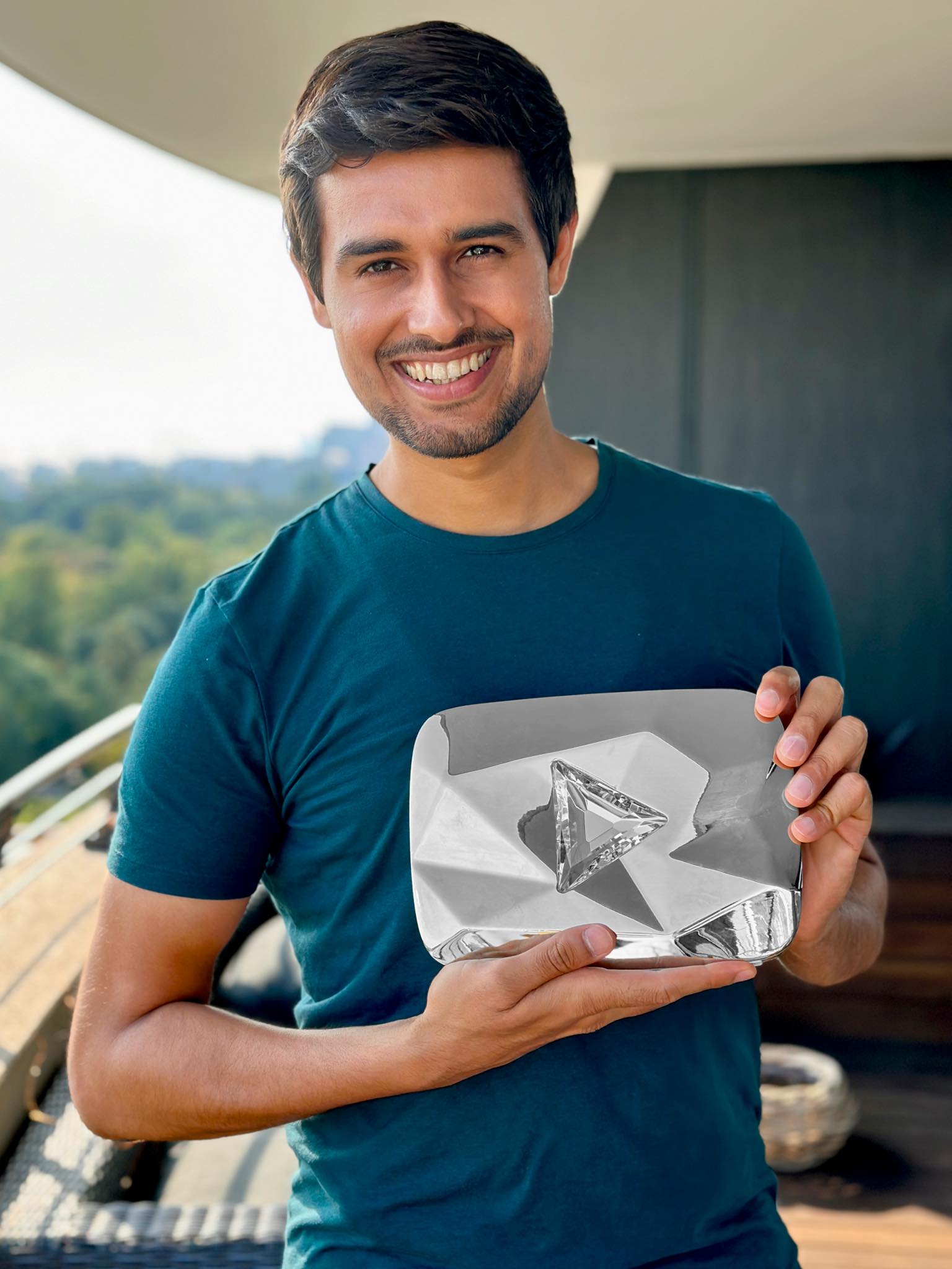Dhruv Rathee With Diamond Play Button