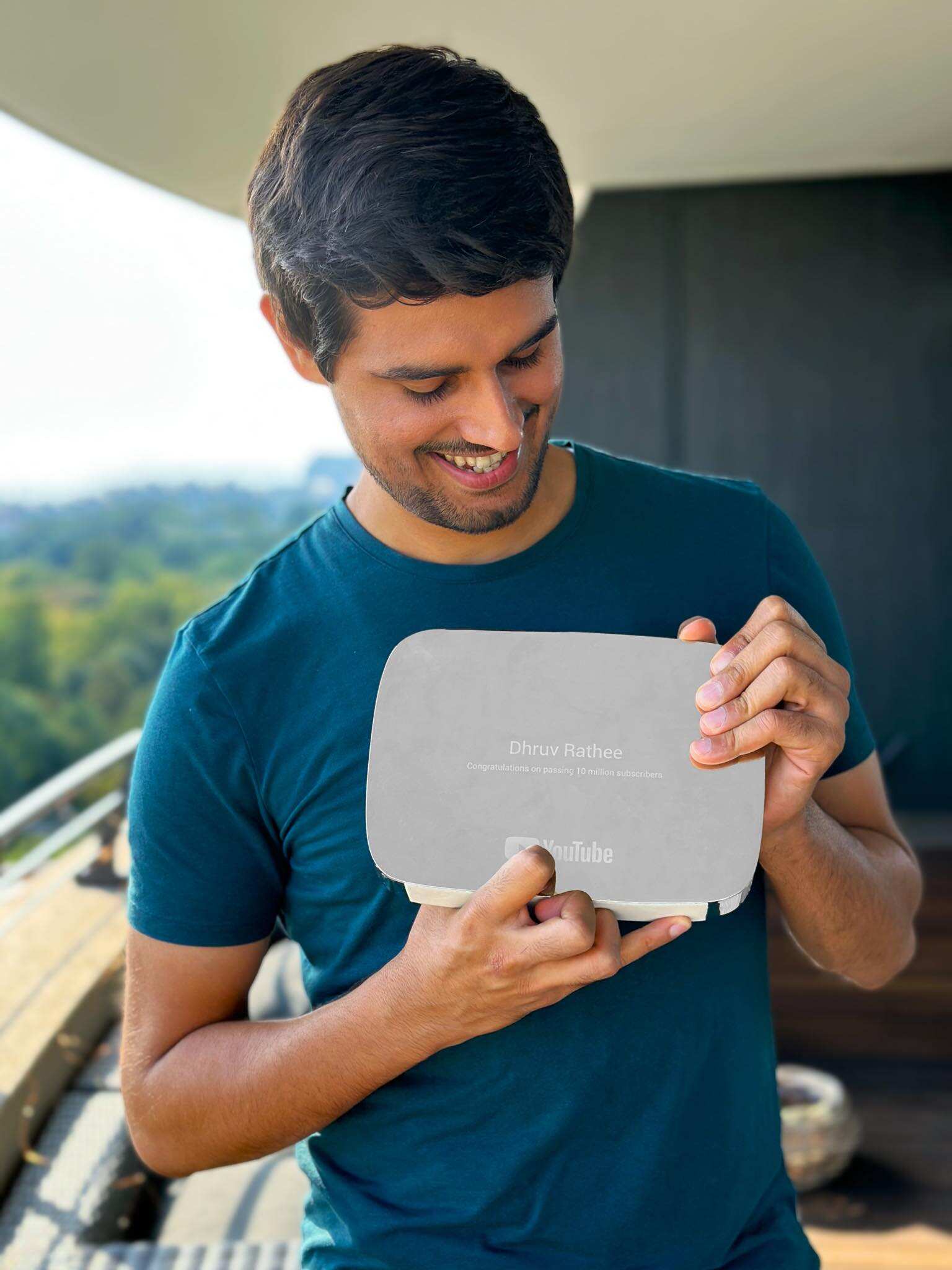 Dhruv Rathee With YouTube Diamond Play Button