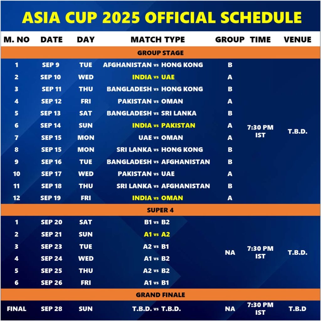 Asia-Cup-T 20 2025-Schedule-Download-Image and PDF