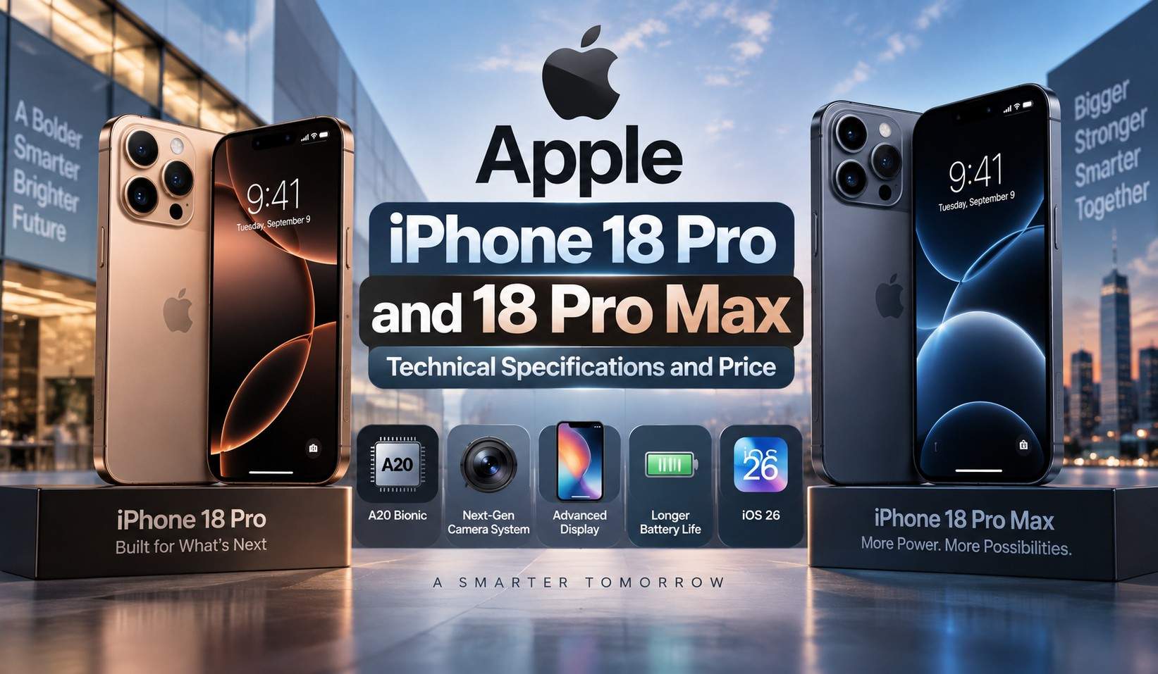 Apple iPhone 18 Pro and 18 Pro Max - Technical Specifications and Price