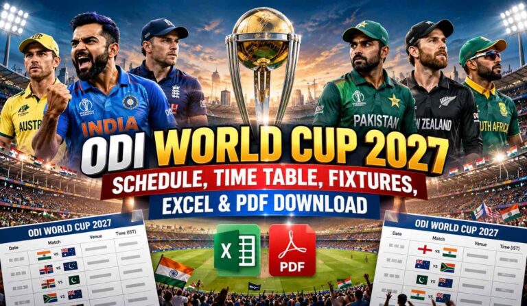 ODI World Cup 2027 Schedule Banner
